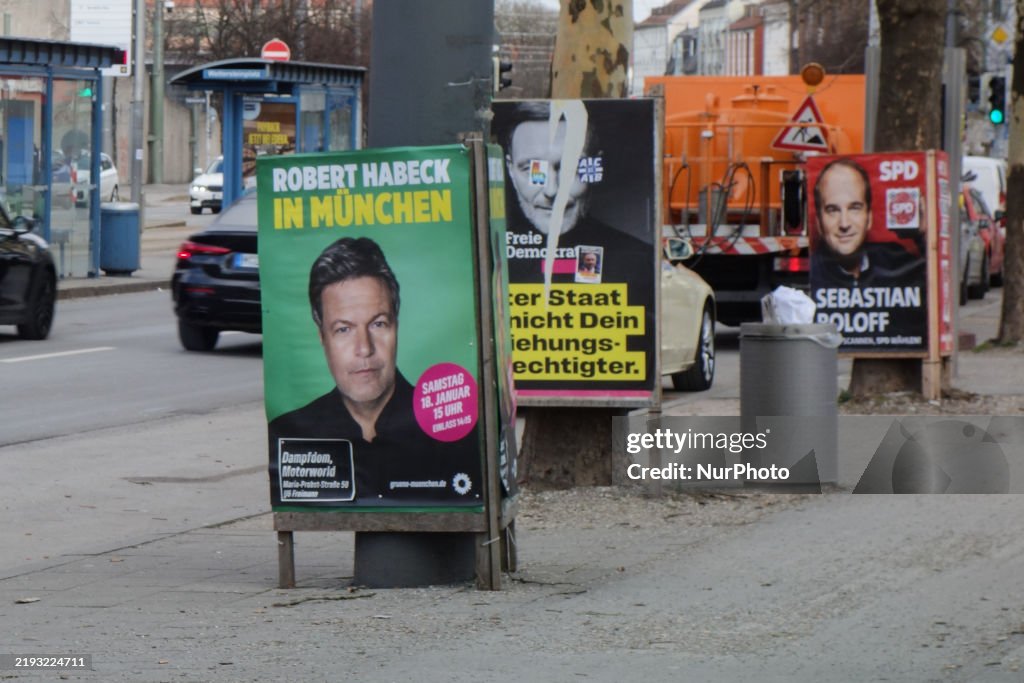 Bundestag Election 2025 Campaign Posters In Munich