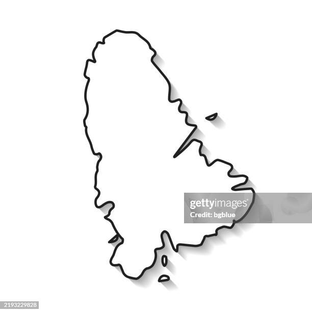 ilustrações de stock, clip art, desenhos animados e ícones de raiatea map with black outline and shadow on white background - territórios ultramarinos franceses