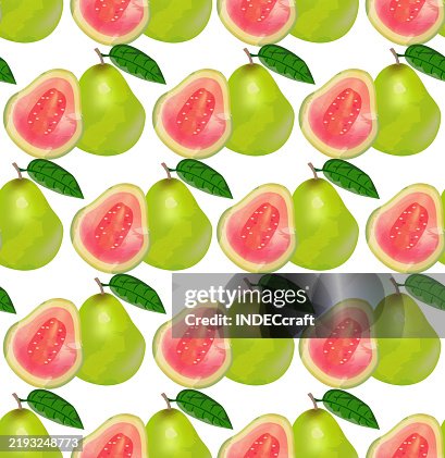 Guava fruit seamless pattern Guava fruit seamless pattern