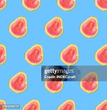 Guava fruit seamless pattern Guava fruit seamless pattern