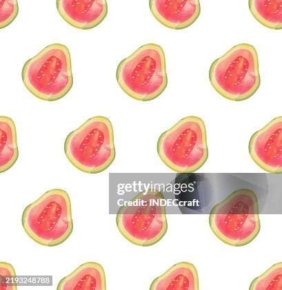Guava fruit seamless pattern Guava fruit seamless pattern