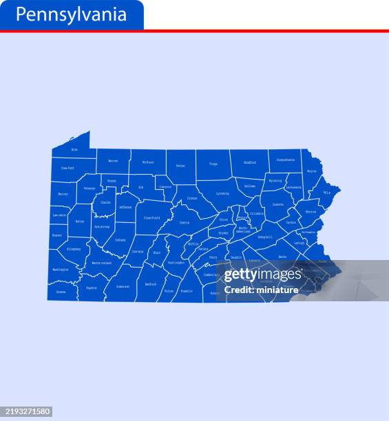 pennsylvania map - black and white map of the united states stock illustrations