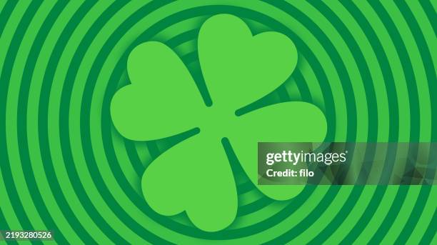 st. patrick's day four leaf clover shamrock abstract burst background - exploding glass stock illustrations