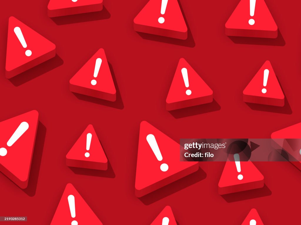Danger Sign Pattern Seamless 3d Warning Sign Background Pattern High-Res Vector Graphic ...