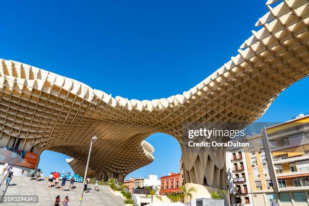 city square view - setas de sevilla in seville, spain - unexpected stock pictures, royalty-free photos & images