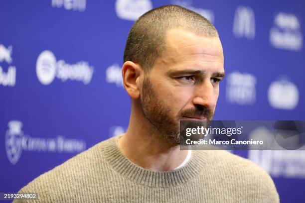 Former player Leonardo Bonucci looks on during the Kings League world cup nations final match between Brazil and Colombia . Brazil wins 6-2 over...