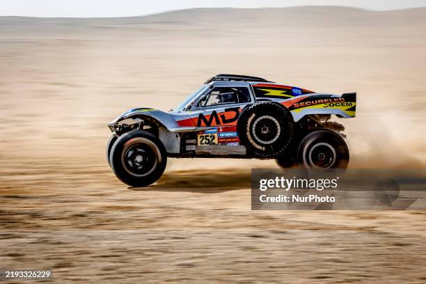 Jerome Cambier and Pascal Delacour participate in their MD Optimus during the Dakar Rally in Saudi Arabia on January 13, 2025.