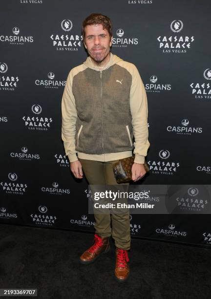 Perez Hilton attends the grand opening of Caspian's Cocktails & Caviar at Caesars Palace on January 10, 2025 in Las Vegas, Nevada.