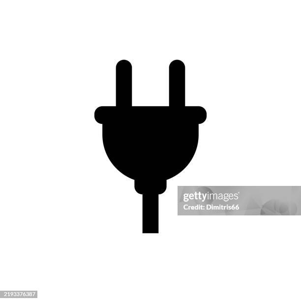 bildbanksillustrationer, clip art samt tecknat material och ikoner med electric plug icon - elkontakt