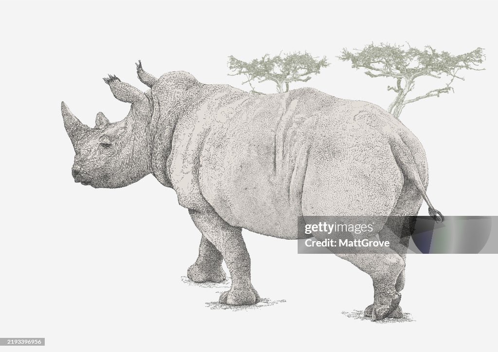 Rhino walking from behind