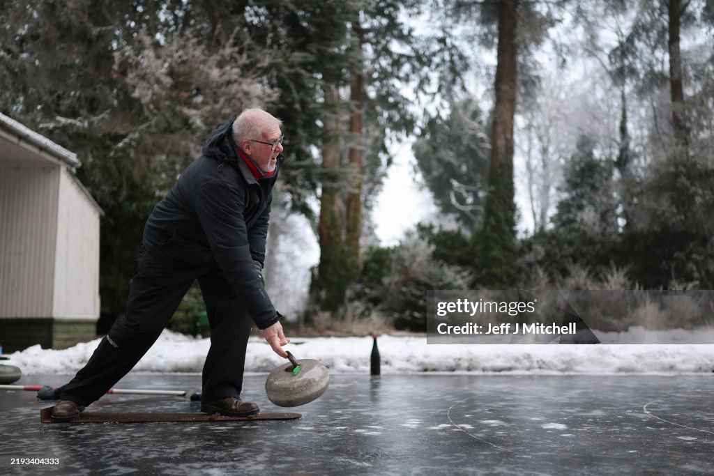 Highland Curling Club Members Compete on Flooded Ice Sheets In Inverness