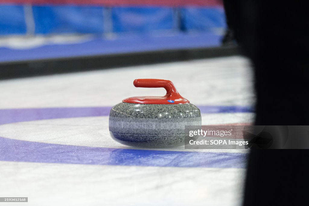 The stone during the Mixed Doubles Curling Round Robin...