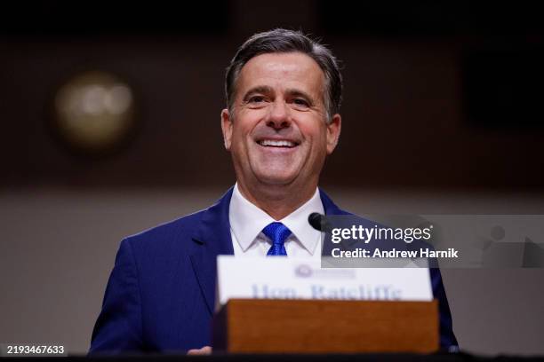 President-elect Donald Trump's nominee for CIA Director John Ratcliffe appears for a Senate Intelligence confirmation hearing on Capitol Hill on...