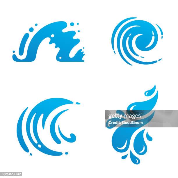 illustrations, cliparts, dessins animés et icônes de collection d’emblèmes d’eau. - splash