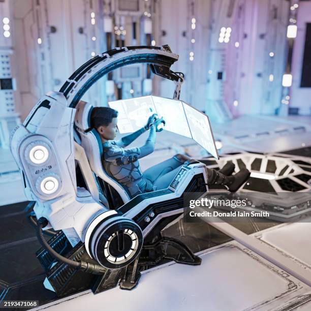 498 Futuristic Command Center Interior Stock Photos and High-Res