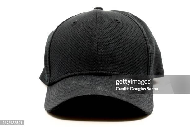 ball cap solid black color - sideways trucker cap stock pictures, royalty-free photos & images