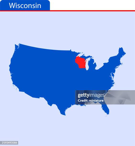 wisconsin map - wisconsin map stock illustrations