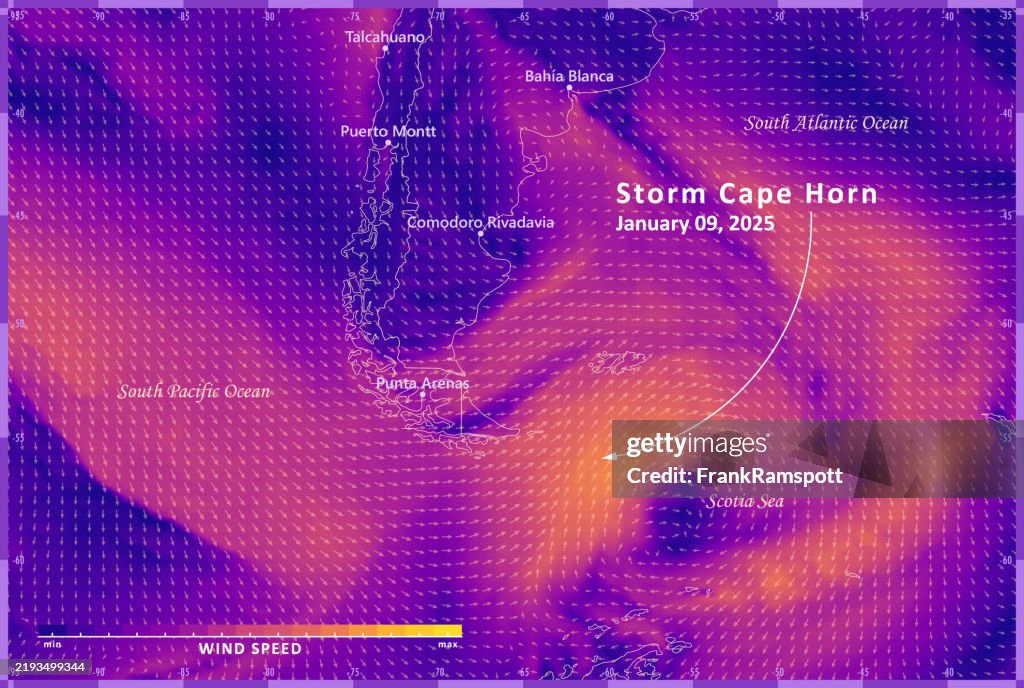 Storm 20250109 Wind Weather Map Cape Horn Infographic