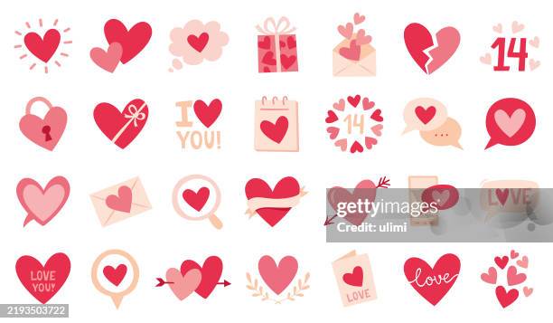 ilustraciones, imágenes clip art, dibujos animados e iconos de stock de set de iconos del día de san valentín - día de san valentín