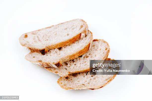 bread isolated on a white background, close-up - baguette stock pictures, royalty-free photos & images