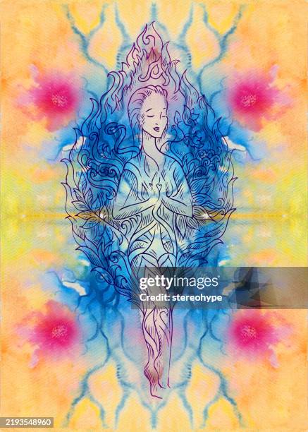 primordial goddess - dance class stock illustrations