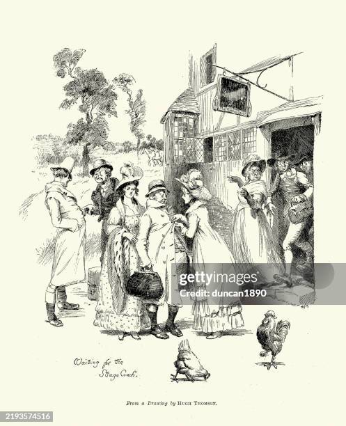People Waiting Outside An Old Coaching Inn For The Stage Coach To ...