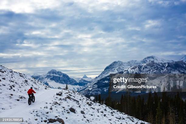 high rockies trail fat bike adventure - provincial park stock pictures, royalty-free photos & images