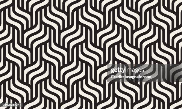 seamless geometric vector pattern - interlock tiling stock illustrations