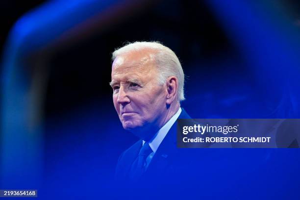 President Joe Biden attends a Department of Defense Commander in Chief Farewell Ceremony at Joint Base Myers-Henderson Hall in Arlington, Virginia,...