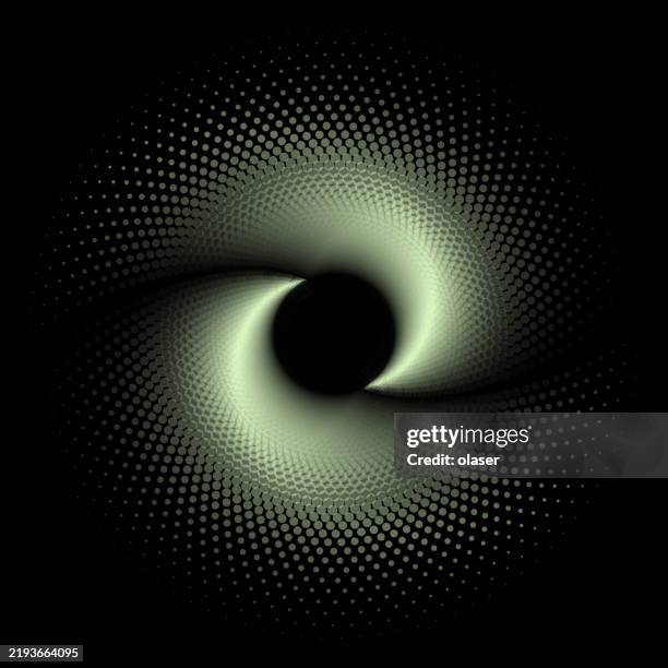 a captivating swirling pattern on a dark background, featuring a harmonious blend of circular elements that create depth and intrigue. - spiral stock illustrations