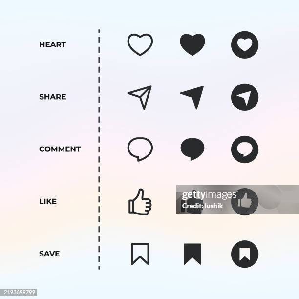 stockillustraties, clipart, cartoons en iconen met social media icon set. editable stroke weight. pixel perfect. line- and solid-style icons. - sociale kwesties