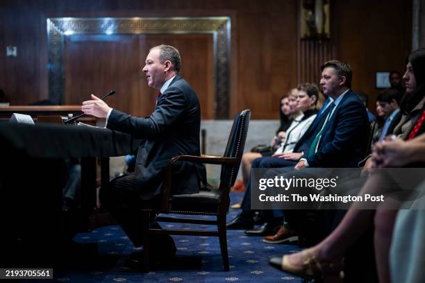 Washington, DC Lee Zeldin, President-elect Donald Trump's nominee to be administrator of the Environmental Protection Agency, speaks during his...