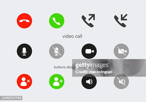 Video call interface icon set Video call interface icon set