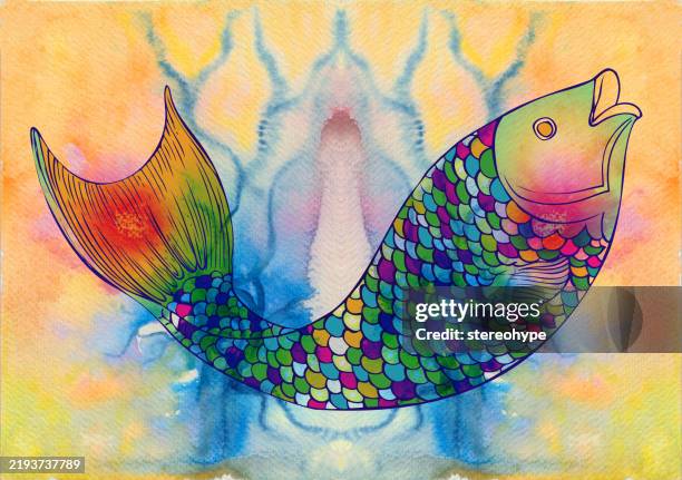 plasma fish - algal bloom stock illustrations