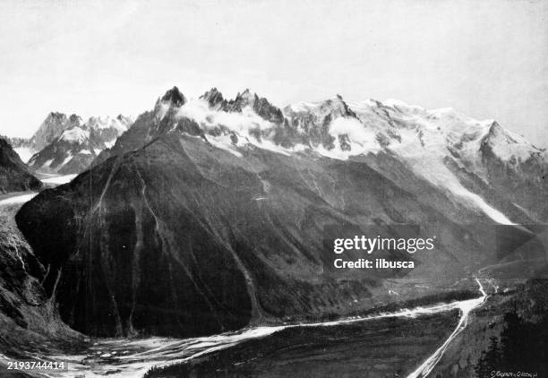 mer de glace - provence alpes cote dazur stock illustrations
