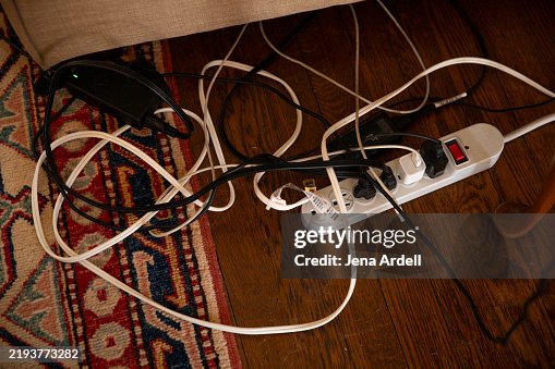 Surge Protector Power Strip, Messy Cables and Electrical Cords, Phone Charger Cable Surge Protector Power Strip, Messy Cables and Electrical Cords, Phone Charger Cable
