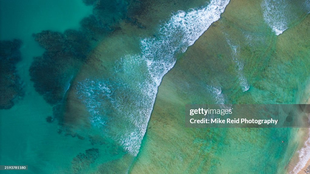 Aerial Fiji Natadola Beach Surf