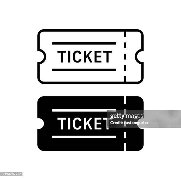 illustrations, cliparts, dessins animés et icônes de billets, passer icône vectorielle dans la conception de style de ligne isolé sur fond blanc - ticket