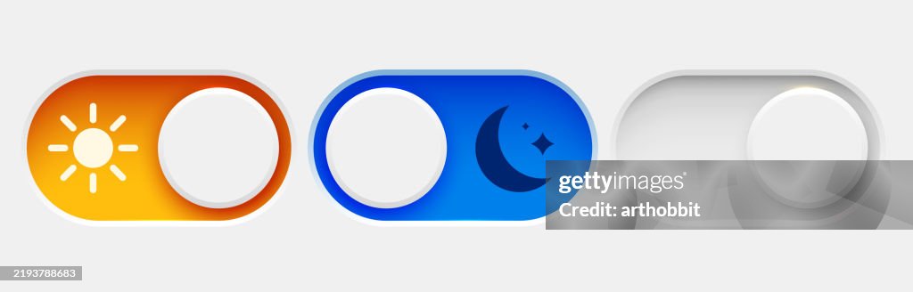 On And Off Toggle Switch Buttons Dark Mode And Light Mode Material ...