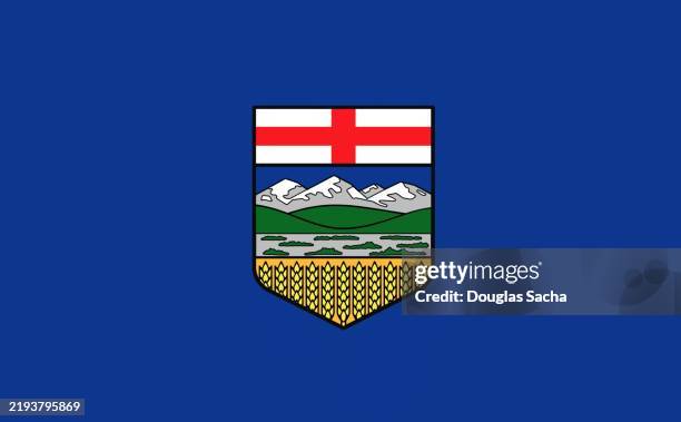 alberta flag - canadian province - grande prairie alberta photos et images de collection