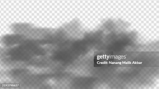 dark and black smoke or clouds with transparent background - cigarette smoke background stock illustrations