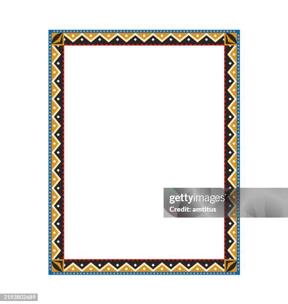 illustrations, cliparts, dessins animés et icônes de cadre de style ethnique africain - aztec pattern