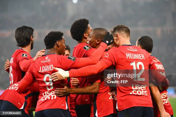Bafode DIAKITE during the Ligue 1 McDonald's match between Lille and Nice on January 17, 2025 at Decathlon Arena in Lille, France.
