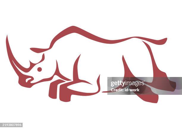 ilustraciones, imágenes clip art, dibujos animados e iconos de stock de símbolo de la carrera del rinoceronte - rinoceronte