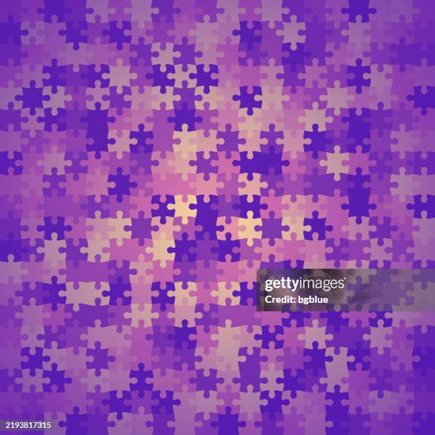illustrations, cliparts, dessins animés et icônes de fond abstrait violet avec puzzle - puzzle