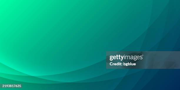 green abstract background with curves - trendy geometric design - turquoise gradient stock illustrations