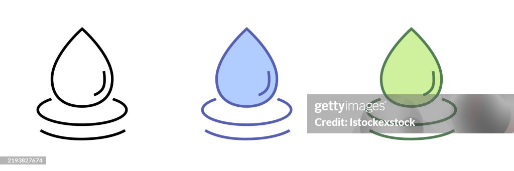 Water Resource minimal thin line web icon set.