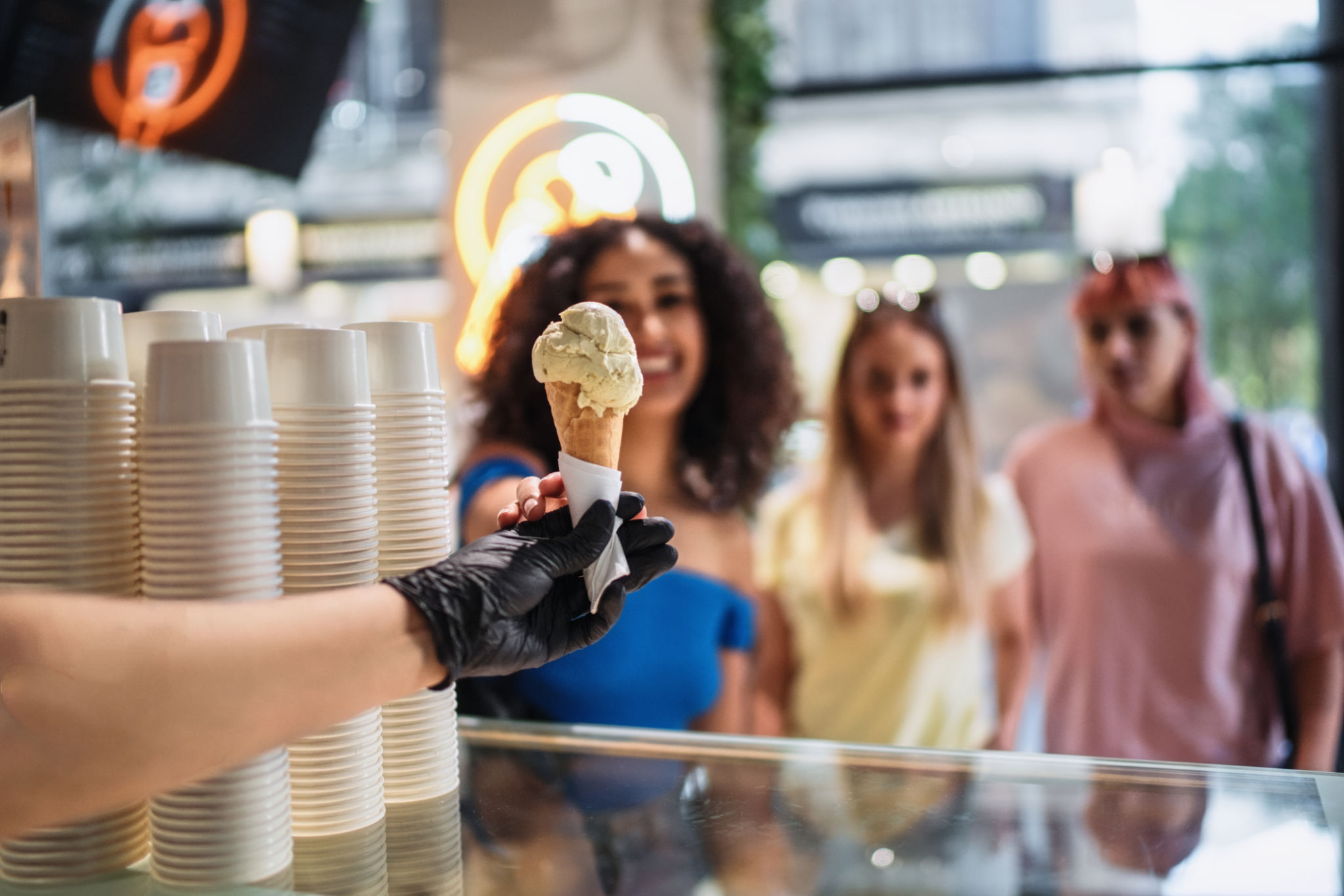 happy customers ice cream
