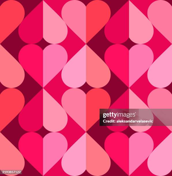bildbanksillustrationer, clip art samt tecknat material och ikoner med heart shape seamless pattern - alla hjärtans dag kort