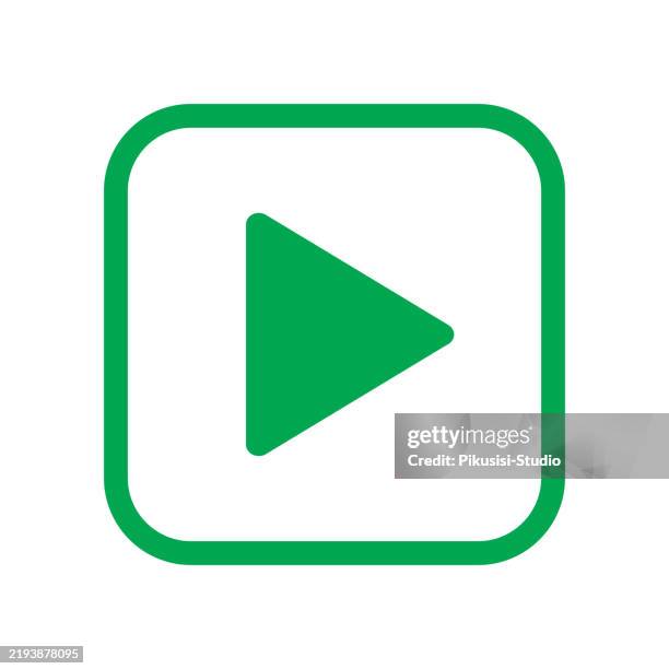 play button icon, play video logo. - rectangle logo stock illustrations